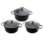Jumbo Darci Black 3'lü 16 cm Siyah Midi Tencere Seti