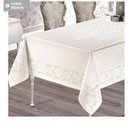 JUMBO Dertsiz Leke Tutmaz Ve Su Geçirmez Büyük Boy Dikdörtgen Masa Örtüsü 160x260 cm KREM
