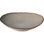 Jumbo Efes Grey Kayık Meze Tabak 15 cm | Gri Porselen Oval Sunum Tabağı