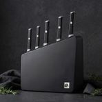 Jumbo Katana Standlı 6 Parça Siyah Bıçak Seti
