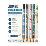Jumbo Kurşun Kalem 4 Adet Silka 1519 Hayvanlı Jumbo Kalın Kalem Hb Kolay Tutuş Dereceli Kalem Kurşun Kalem
