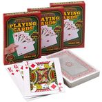 Jumbo Oyun Kartları - (3 Güverte) Büyük 5 x 7 İnç Dev Güverte Casino Parti Süslemeleri için Büyük Poker Oyun Kartları, Oyun Gecesi, Sihir Malzemeleri, Yaşlılar, Yetişkinler ve Çocuklar için Jumbo