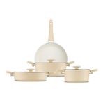 Jumbo Swiss Crystal Dark Cream 5 Parça Krem Tencere Seti