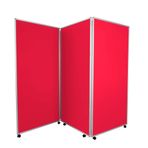 Jumbo taşınabilir katlanır alüminyum çerçeve ekran panosu standı, 3 boyut ve 11 renk, hafif ve dayanıklı tasarım, fuarlar ve etkinlikler için (kırmızı 3 panel)