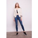 Jument 30017 Yakalı Flato Cepli Kolu Duble Uzun Kol Ofis Şık Blazer Kumaş Taş Kadın Ceket