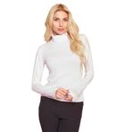 JUMENT Balıkçı Yaka Uzun Kol Likralı Şık Kumaş Bluz Body-Beyaz