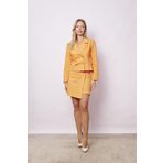 Jument Kadın Yakalı Flato Cepli Uzun Kol Kruvaze Anvelop Hafif Likralı Kumaş Blazer Ceket-Mango