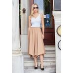 Jument Kadın Yüksek Bel Sekiz Parça Asimetrik Etek-Camel - 36