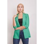 Jument Kapri Truvakar Kol Süs Cepli Kopçalı Ofis Blazer Kumaş Ceket-Benetton Yeşil - 36