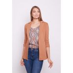Jument Kapri Truvakar Kol Süs Cepli Kopçalı Ofis Blazer Kumaş Ceket-Camel - 40