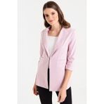 Jument Kapri Truvakar Kol Süs Cepli Kopçalı Ofis Blazer Kumaş Ceket-K.pembe - Koyu Pembe - 36