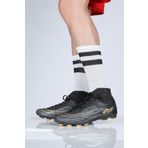 Jump Çoraplı Siyah - Altın Rengi Çim Halı Saha Krampon Futbol Ayakkabısı 29676