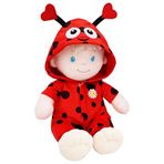 June Garden 12 "Tatlı Dolly Ladybug - Doğum ve Yukarı için Doldurulmuş Ultra Yumuşak Bebek Bebek - Uğur Böceği Kıyafeti
