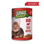 Jungle 12x415 gr Biftekli Yetişkin Kedi Konservesi