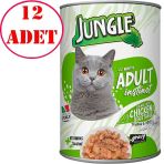 Jungle 12x415 gr Tavuklu Sebzeli Kedi Konservesi
