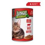 Jungle 6x415 gr Biftekli Yetişkin Kedi Konservesi