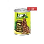Jungle Biftekli Sebzeli 6x415 gr Konserve Köpek Maması