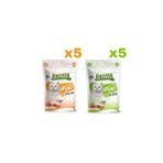 Jungle Crunch Kedi Ödül Maması Tüy Yumağı Kontrolü 5 Adet ve Deri Ve Tüy Bakımı 5 Adet (1x60gr)