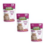 Jungle Pouch Gravy Soslu Biftek Etli 3x100 gr Konserve Kısırlaştırılmış Kedi Maması