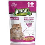 Jungle Pouch Kısırlaştırılmış Gravy Soslu Biftekli 100 gr Yaş Kedi Maması