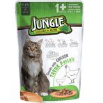 Jungle Pouch Tavuk Eti Parçalı Soslu 6x100 gr Yetişkin Kedi Konservesi