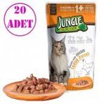 Jungle Tavuklu Soslu Pouch 20x100 gr Konserve Kısır Kedi Maması