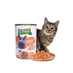 Jungle Yetişkin Kedi Konserve Maması Somonlu Karidesli 400 Gr.