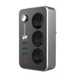 JUNGLEE (1263) Akım Korumalı 3 Lü Priz 3 Usb Çıkışlı Açma Kapama Anahtarlı 2 Metre Kablo Uzunluğu ile uyumlu