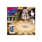 JUNGLEE (1336) CRYSTAL TABLE LAMP ŞARJLI RGB LED IŞIKLI ABAJUR GECE LAMBASI UZAKTAN KUMANDALI DOKUNMATİK TUŞLU ile uyumlu