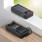 JUNGLEE 20000 MAH GÜNEŞ ENERJİLİ POWERBANK İOS ANDROİD UYUM LCD EKRANLI TYPE C MİKRO USB LİGHTNİNG ÇIKIŞLI