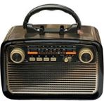Junglee Bluetooth Hoparlör Nostaljik Radyo Fenerli Şarjlı Speaker Sd Kart USB Aux Girişli Fm Radyo - Gri