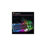 Junglee Kablolu LED Işıklı Oyuncu Klavye Mouse Seti USB Girişli Ergonomik Tasarım ile Oyun İçin