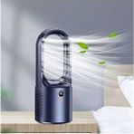Junglee Mini Klima LED Ekran Masaüstü Soğutucu Soğutma Fanı Ev ve Ofis Için Taşınabilir Sessiz Şarjlı Fan - Lacivert
