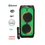 JUNGLEE Süper Bass Büyük Boy Bluetooth Hoparlör Led Işıklı Hoparlör Kablosuz Mikrofonlu Karaoke Speaker