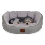 Jungolica Coco Kedi ve Köpek Yatağı Gri, Oval Tasarım, Çift Taraflı Yıkanabilir Minder, Ultra Yumuşak, Yükseltilmiş Yan Destek, Kaydırmaz Taban (Medium)
