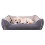 Jungolica Lucy Köpek Yatağı 75 × 95 × 22 cm Gri Açık Gri - Yüksek Kaliteli Pet Minderi, Ortopedik Destekli, Yumuşak Kumaşlı, Kolay Temizlenen, Konforlu Köpek Yatak (XL)