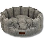 Jungolica Pet Products Chelsea Premium Konfor Kedi ve Köpek Yatağı– Yumuşak Dokulu, Yüksek Yan Duvar, Makinede Yıkanabilir - Gri