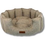 Jungolica Pet Products Chelsea Premium Konfor Kedi ve Köpek Yatağı– Yumuşak Dokulu, Yüksek Yan Duvar, Makinede Yıkanabilir - Krem