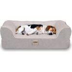 Jungolica Pet Products Sezar, Visco Süngerli,%100 Su Geçirmez, Kolay Temizlenen, Çıkarılabilir Kılıflı, Kedi ve Köpek Yatağı - Gri - 75 x 95 cm
