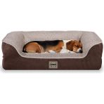Jungolica Pet Products Sezar, Visco Süngerli,%100 Su Geçirmez, Kolay Temizlenen, Çıkarılabilir Kılıflı, Kedi ve Köpek Yatağı - Kahverengi - 55 x 75 cm