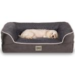 Jungolica Sezar Kedi ve Köpek Yatağı Antrasit 75x95 cm, Ortopedik Visco,%100 Su Geçirmez Alez, Çıkarılabilir Yıkanabilir Kılıf, Yan Destekli, Kaydırmaz Taban