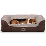 Jungolica Sezar Kedi ve Köpek Yatağı Kahverengi 75x95 cm, Ortopedik Visco,%100 Su Geçirmez Alez, Çıkarılabilir Yıkanabilir Kılıf, Yan Destekli, Kaydırmaz Taban