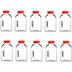 JUNİBELİW 10 Adet 100ML Cam Şişe Kırmızı Plastik Kapaklı Çok Amaçlı Shot Şişesi Meyve Suyu Shot Şişesi 10X100ML