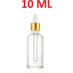 junibeliw 10ML Cam Şeffaf Gold Kapaklı Beyaz Cam Damlalıklı Boş Çok Amaçlı Esans Yağ Şişesi 10ML