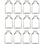 JUNİBELİW 12 Adet Çok Amaçlı Şeffaf Mini Cam Şişe Oda Kokusu Esans Kolanya Şişesi Kapaklı Şişe 12X25ML