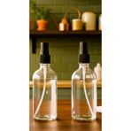 junibeliw 2 Adet Şeffaf Cam BOŞ Şişe Kolonya Dezenfektan Parfüm Sprey Başlıklı Fıs Fıs Başlıklı 2x100ml