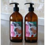 JUNİBELİW 2li Set Amber Cam Kavanoz Sıvı Sabunluk Bulaşık Deterjanlık 2X500ML