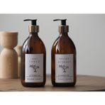 JUNIBELIW 2li Set Gold Beyaz Etiket Amber Cam Şişe Sıvı Sabun Bulaşık Deterjanlık 2X500ML BOŞ