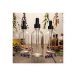 JUNIBELIW 3 Adet 100ML Şeffaf Cam Şişe Plastik Kapaklı Cam Damlalıklı Boş Çok Amaçlı Esans Yağ Şişesi 3X100ML