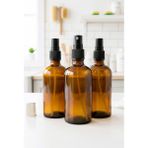 JUNIBELIW 3 Adet Amber Boş Cam Şişe Sprey Kolonya Parfüm Dezenfektan Şişesi 3X100ML